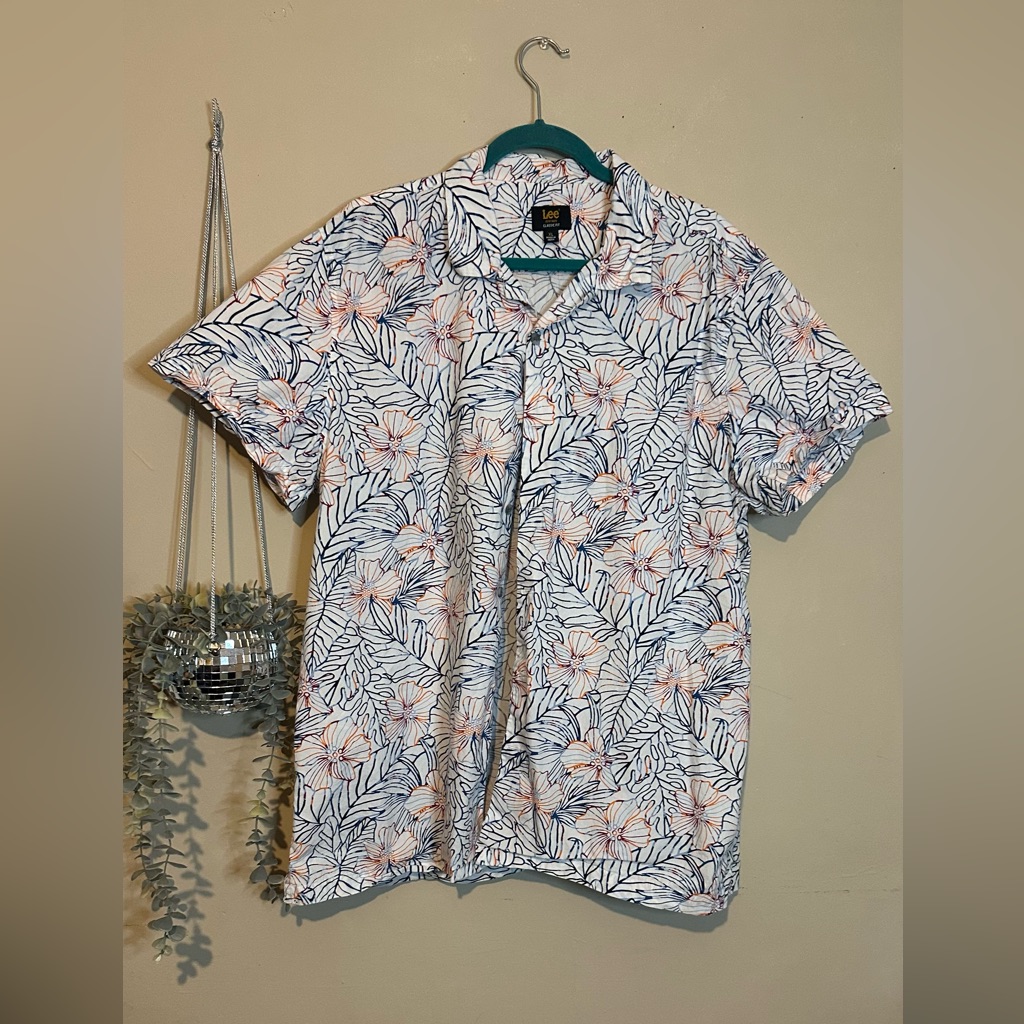 Lee Men's Tropical Leaf Print Shirt - Xl